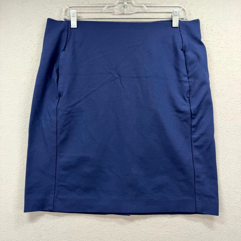 J. Jill Ponte Pencil Skirt Womens Petite M Blue Active Stretch‎ Career Pull On